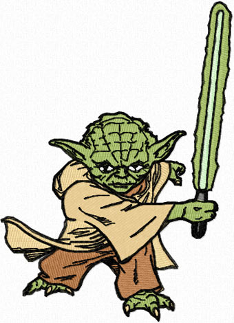 Yoda attack machine embroidery design